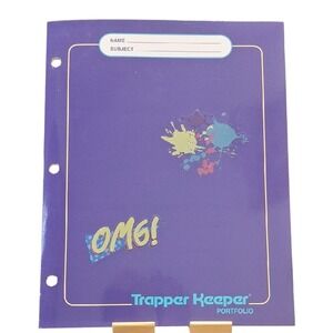 Vintage Trapper Keeper Portfolio Purple‎ 90s Retro OMG Cassette Folder 3-Hole